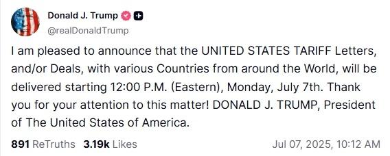 浩源配资 特朗普“官宣”发函时间 美国贸易谈判谈咋样了？